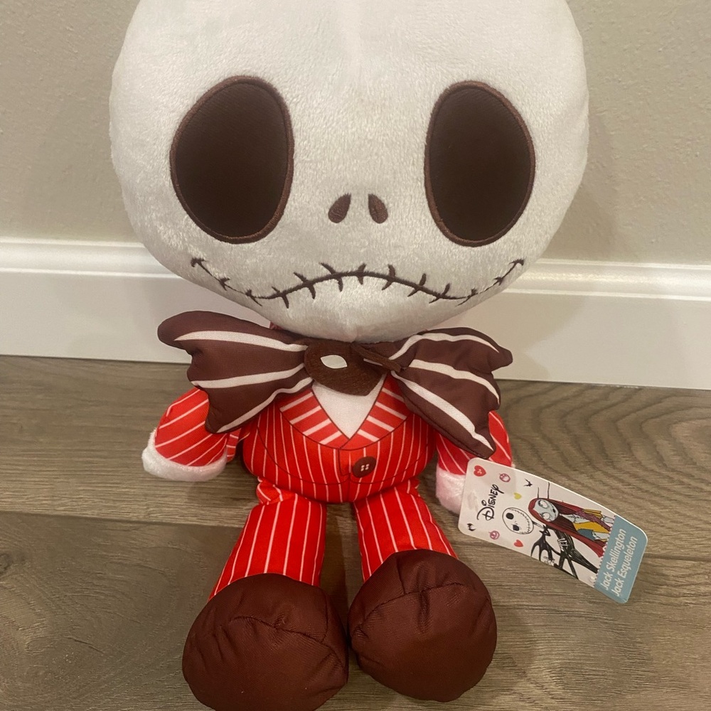 Disney Jack Skellington Plush in Red Stripe with Brown Accents